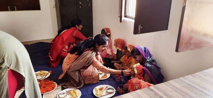 कन्या पूजन के माध्यम से दिया संदेश