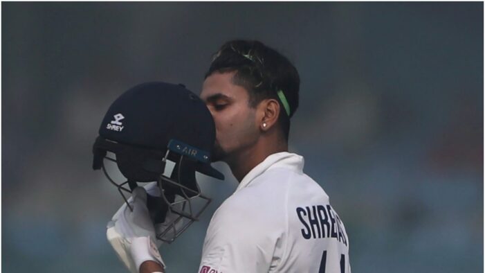 श्रेयस अय्यर के शतक से भारत ने पहली पारी में बनाये 345 रन