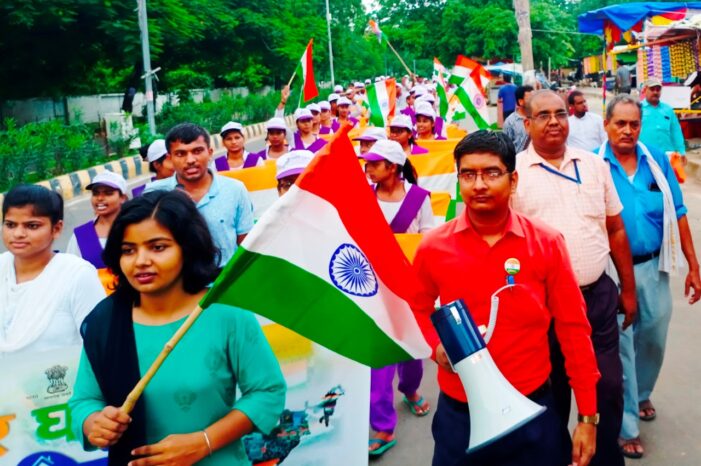 तिरंगा यात्रा निकाल कर आमजन से हर घर तिरंगा फहराने हेतु की गयी अपील￼