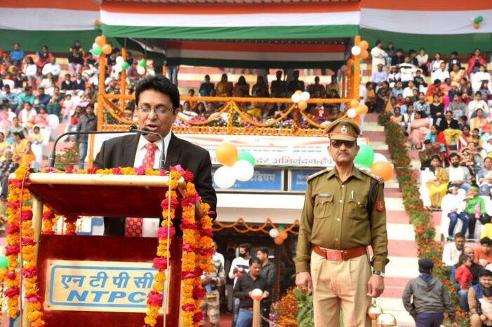 एनटीपीसी विंध्याचल ने धूमधाम से मनाया देश का 74वां गणतन्त्र दिवस