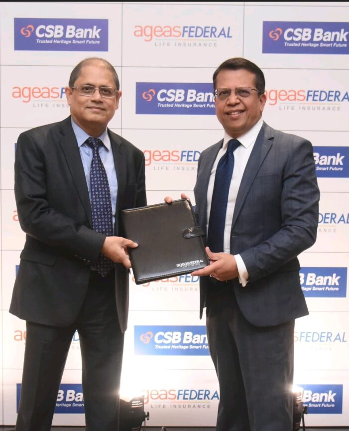 एजेस फ़ेडरल लाइफ़ इंश्योरेंस और सीएसबी बैंक में साझेदारी